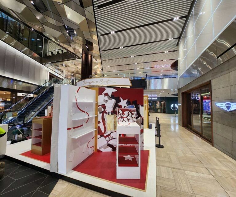 Coty cosmetic display unit with bespoke retail joinery